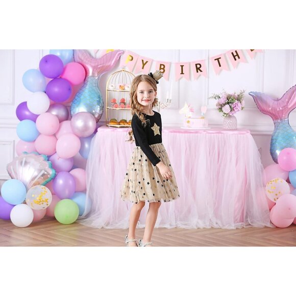 🆕Girl Pink Polyester Tutu Party Dress Casual Winter Long Sleeve  Blh488 - Picture 4 of 8